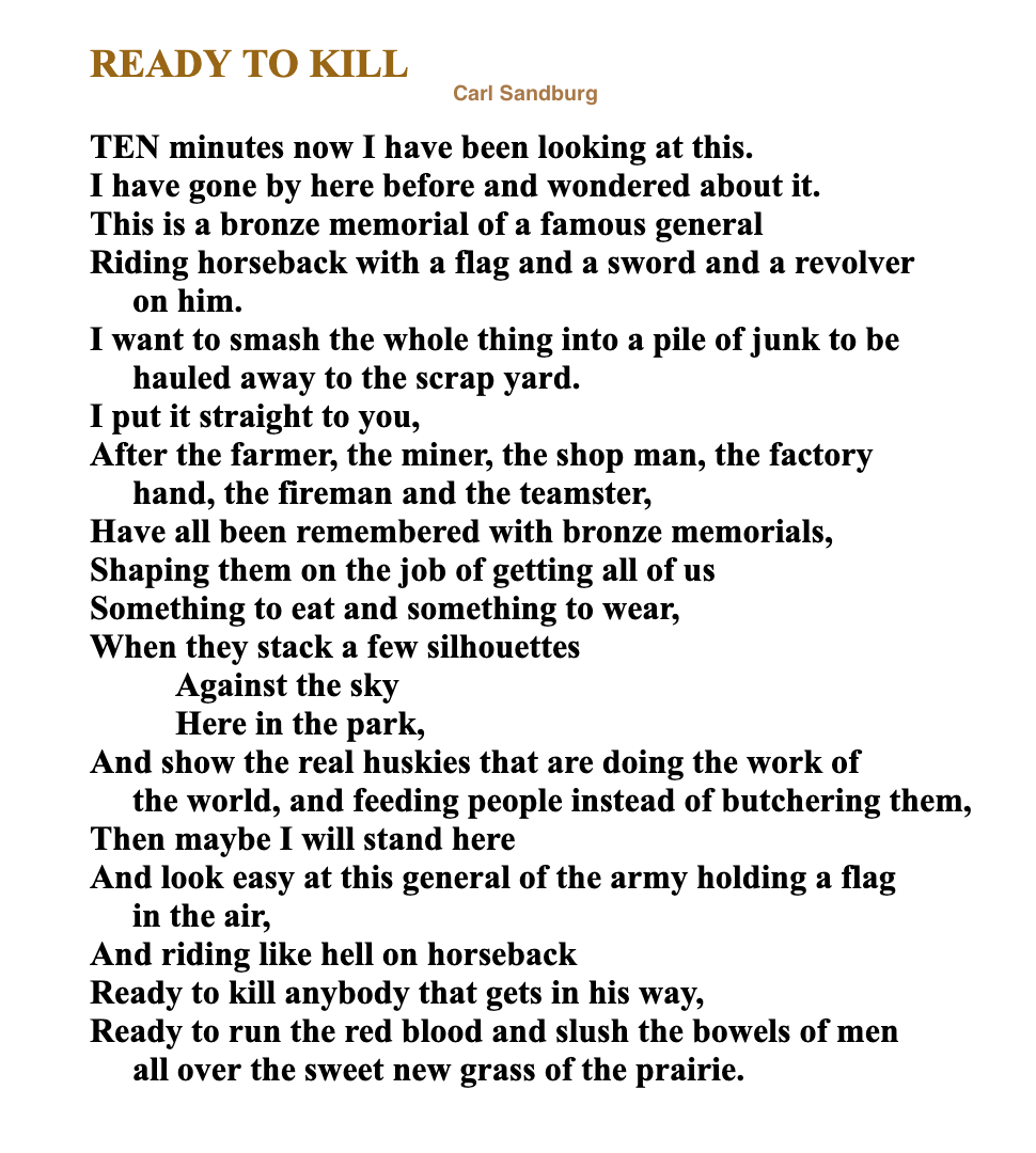 Ready to Kill Carl Sanburg